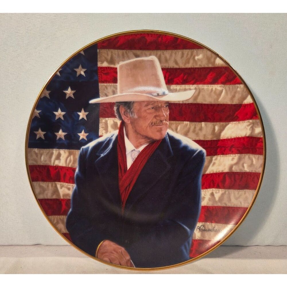 John Wayne Cowboy Legend Franklin Mint Plate Limited Edition Porcelain